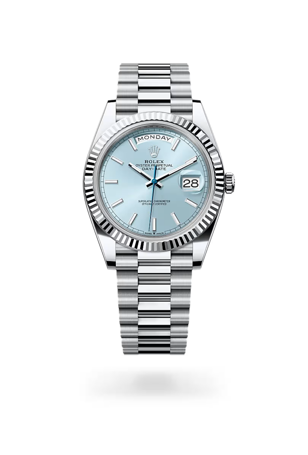 Day-Date 40 Classic Ice Blue Dial Luxury Watch