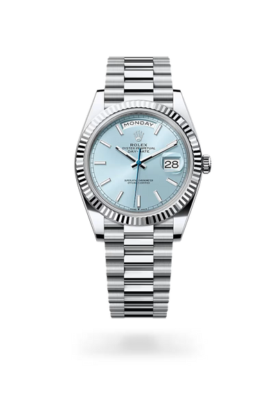 Day-Date 40 Classic Ice Blue Dial Luxury Watch
