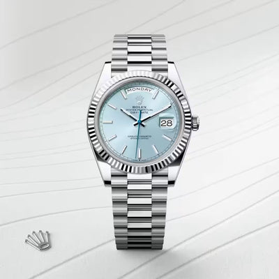 Day-Date 40 Classic Ice Blue Dial Luxury Watch