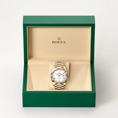 Day-Date 40 Golden Prestige White Dial Executive Watch
