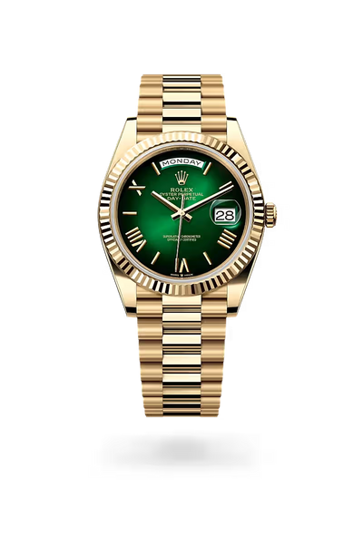 Day-Date 40 Green Aura Premium Bracelet Watch