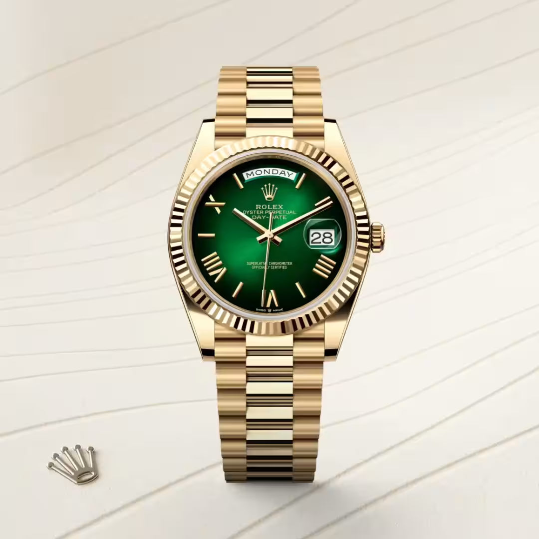 Day-Date 40 Green Aura Premium Bracelet Watch