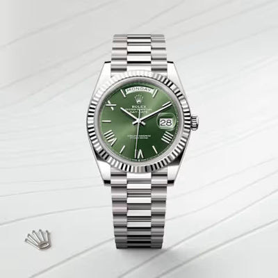 Day-Date 40 Olive Luxe Stainless Steel Watch
