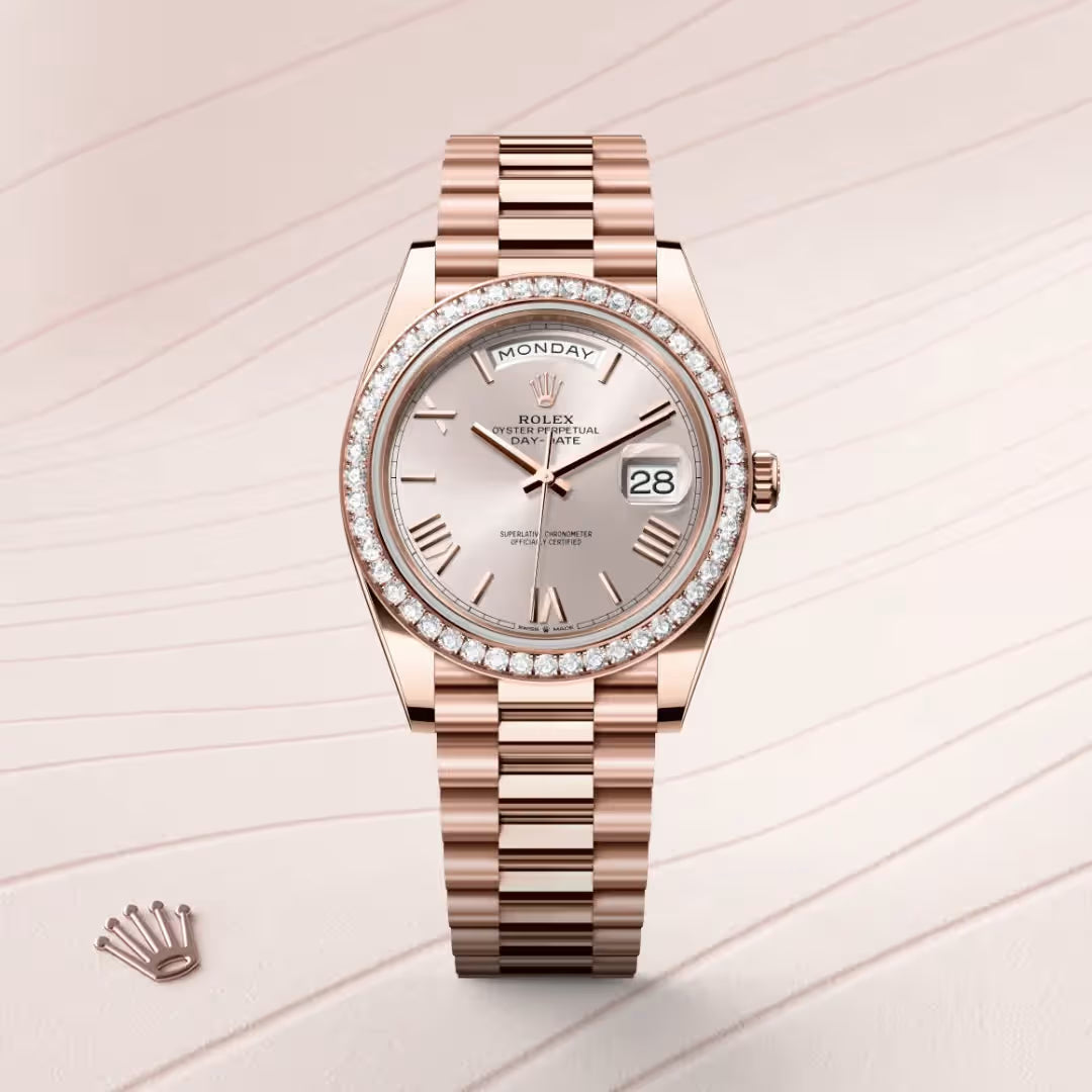 Day-Date 40 Luxury Rose Gold with Diamond Bezel