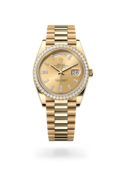Day-Date 40 Royal Gold Watch with Diamond Bezel & Champagne Dial