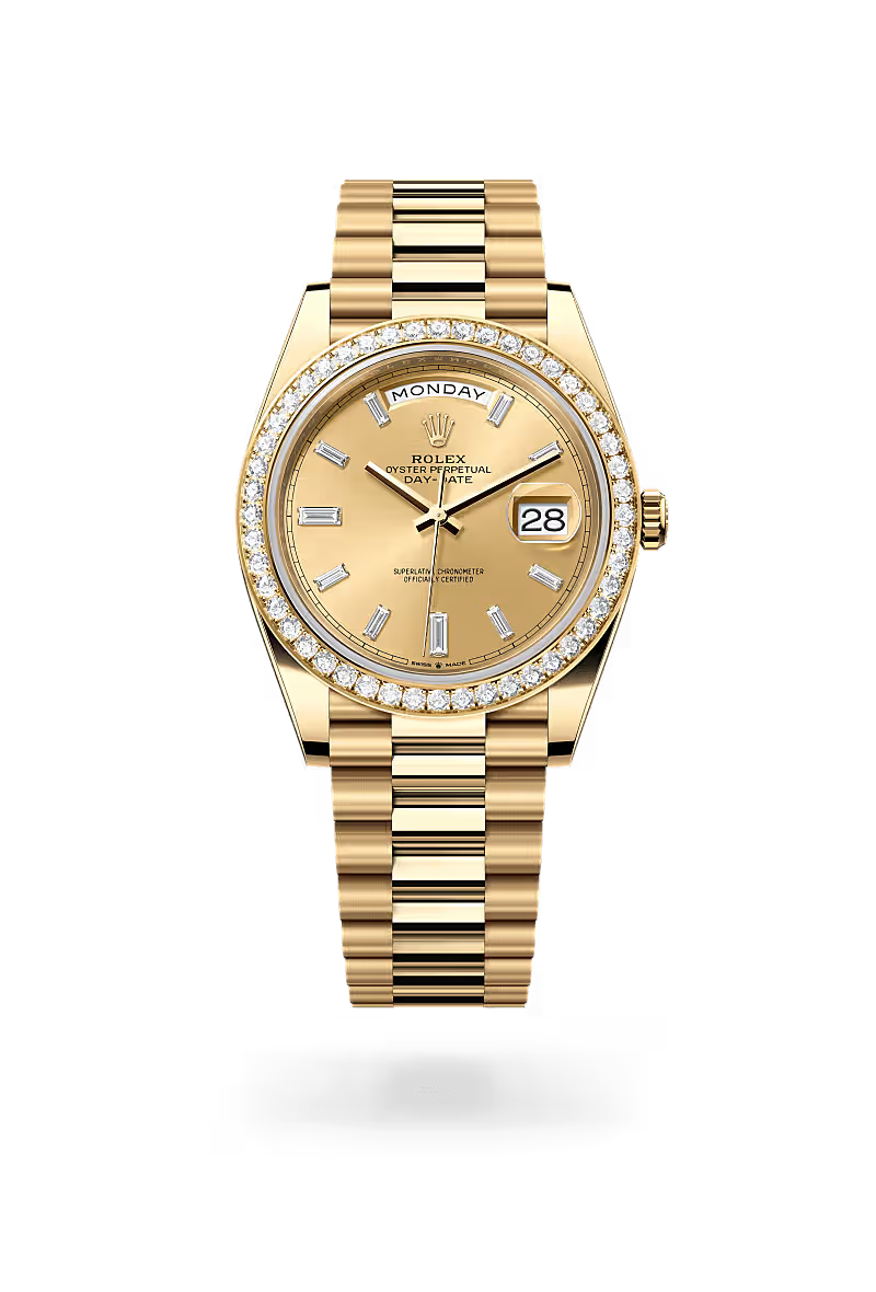 Day-Date 40 Royal Gold Watch with Diamond Bezel & Champagne Dial