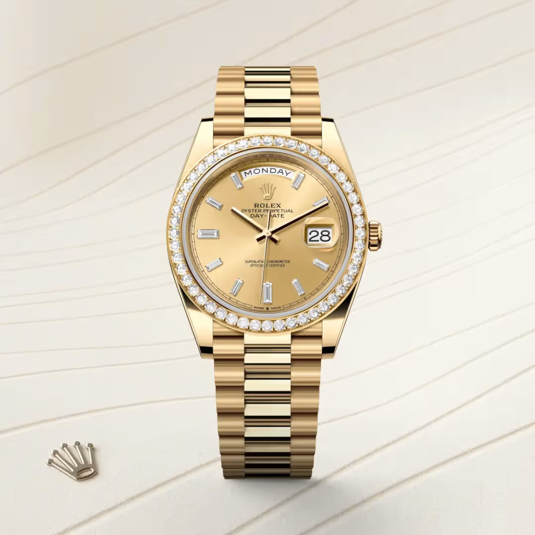 Day-Date 40 Royal Gold Watch with Diamond Bezel & Champagne Dial