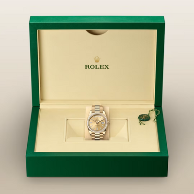 Day-Date 40 Royal Gold Watch with Diamond Bezel & Champagne Dial