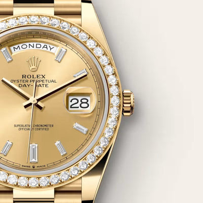 Day-Date 40 Royal Gold Watch with Diamond Bezel & Champagne Dial