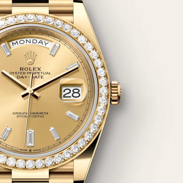Day-Date 40 Royal Gold Watch with Diamond Bezel & Champagne Dial
