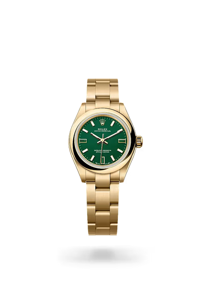 Oyster Perpetual 28 Oyster Perpetual Green Dial Gold Watch