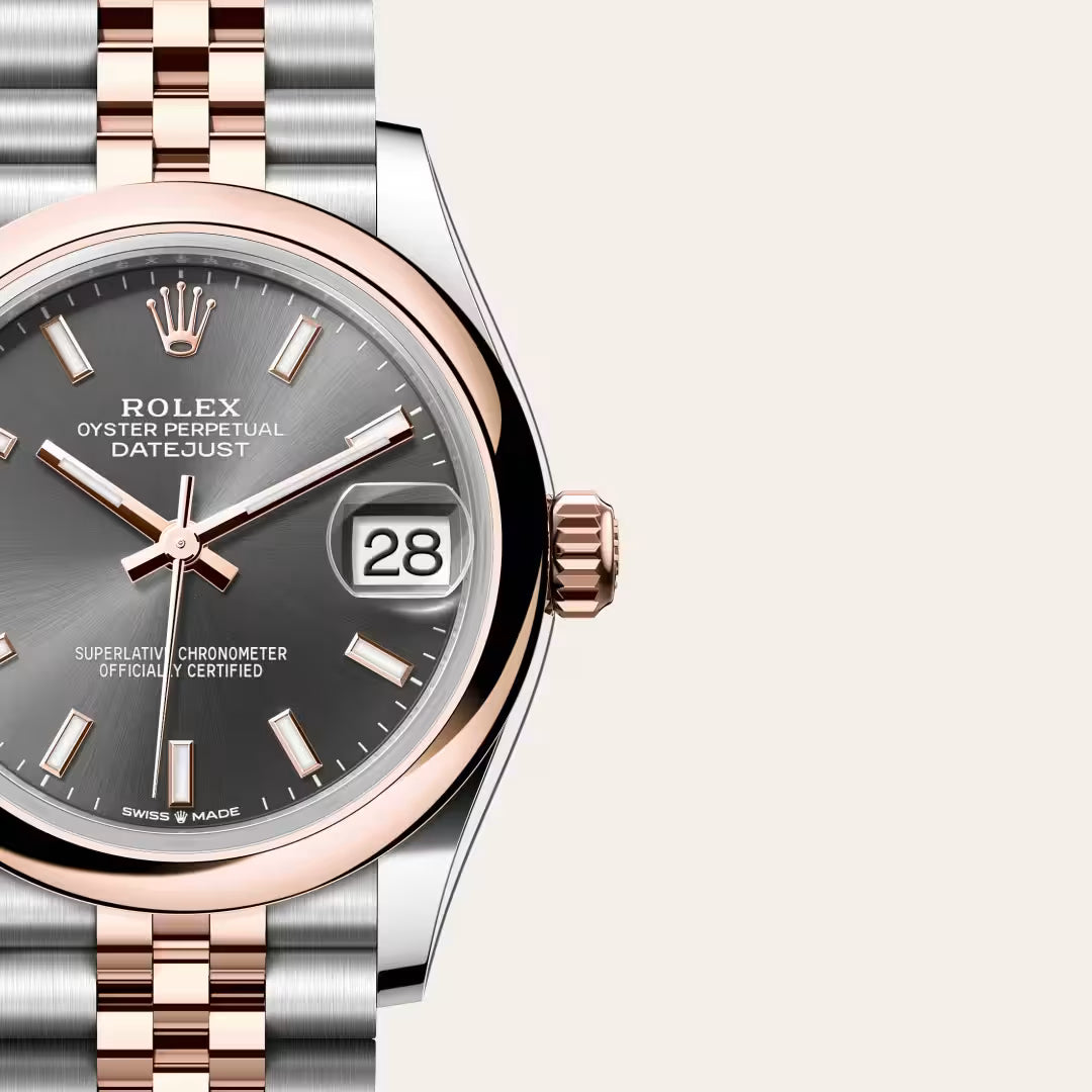 Datejust 31 Grey Dial Rose Gold & Silver Jubilee Bracelet Luxury Watch