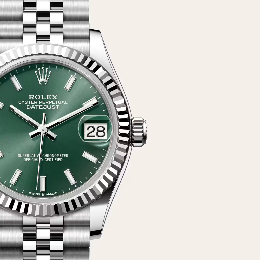 Datejust 31 Green Dial Silver Jubilee Watch
