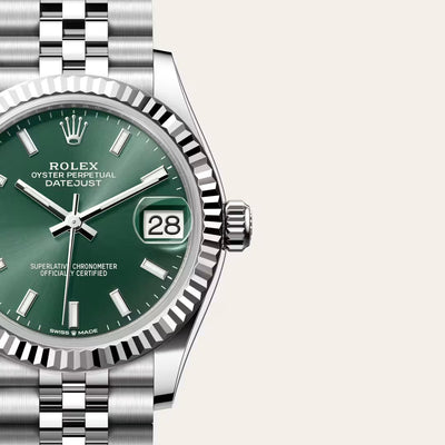 Datejust 31 Green Dial Silver Jubilee Watch