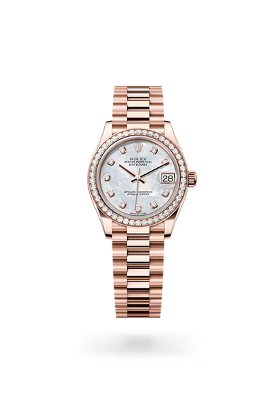 Datejust 31 Rose Gold Mother of Pearl Diamond Watch
