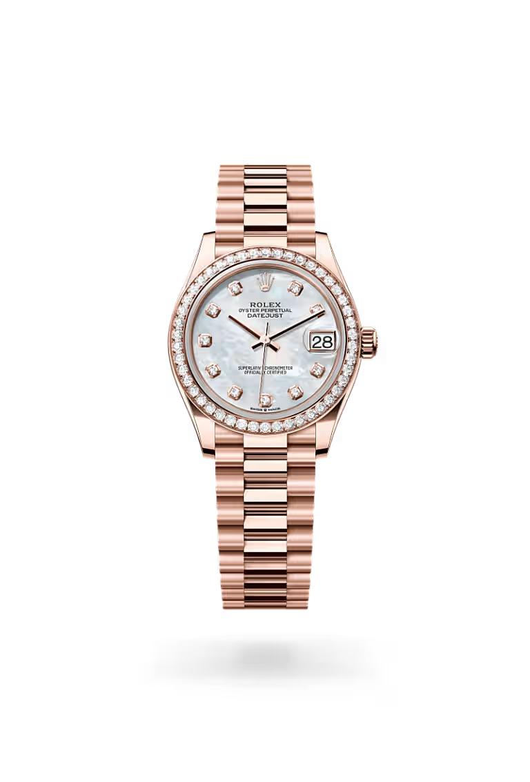Datejust 31 Rose Gold Mother of Pearl Diamond Watch
