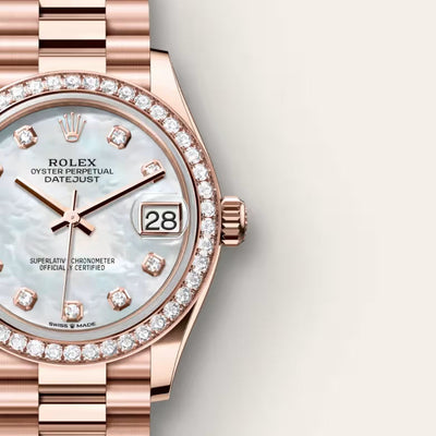 Datejust 31 Rose Gold Mother of Pearl Diamond Watch