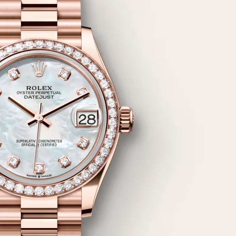 Datejust 31 Rose Gold Mother of Pearl Diamond Watch