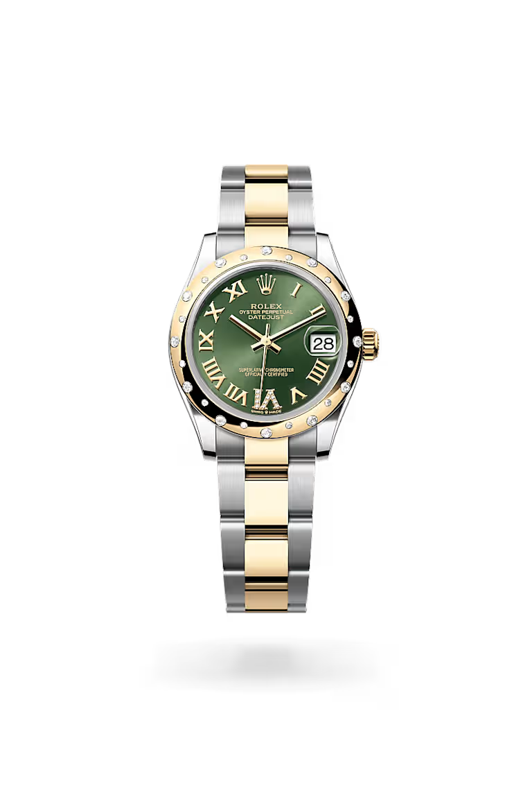 Datejust 31 Green Roman Dial Two-Tone Watch