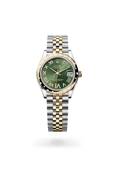 Datejust 31 Green Roman Diamond Bezel Jubilee Watch