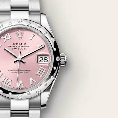 Datejust 31 Pink Roman Dial Silver Watch