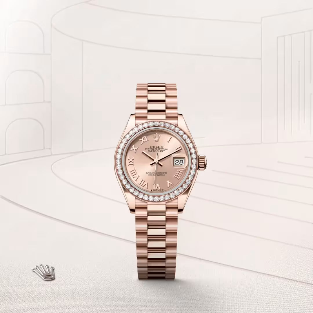 Lady-Datejust Classic Rose Gold Date Watch