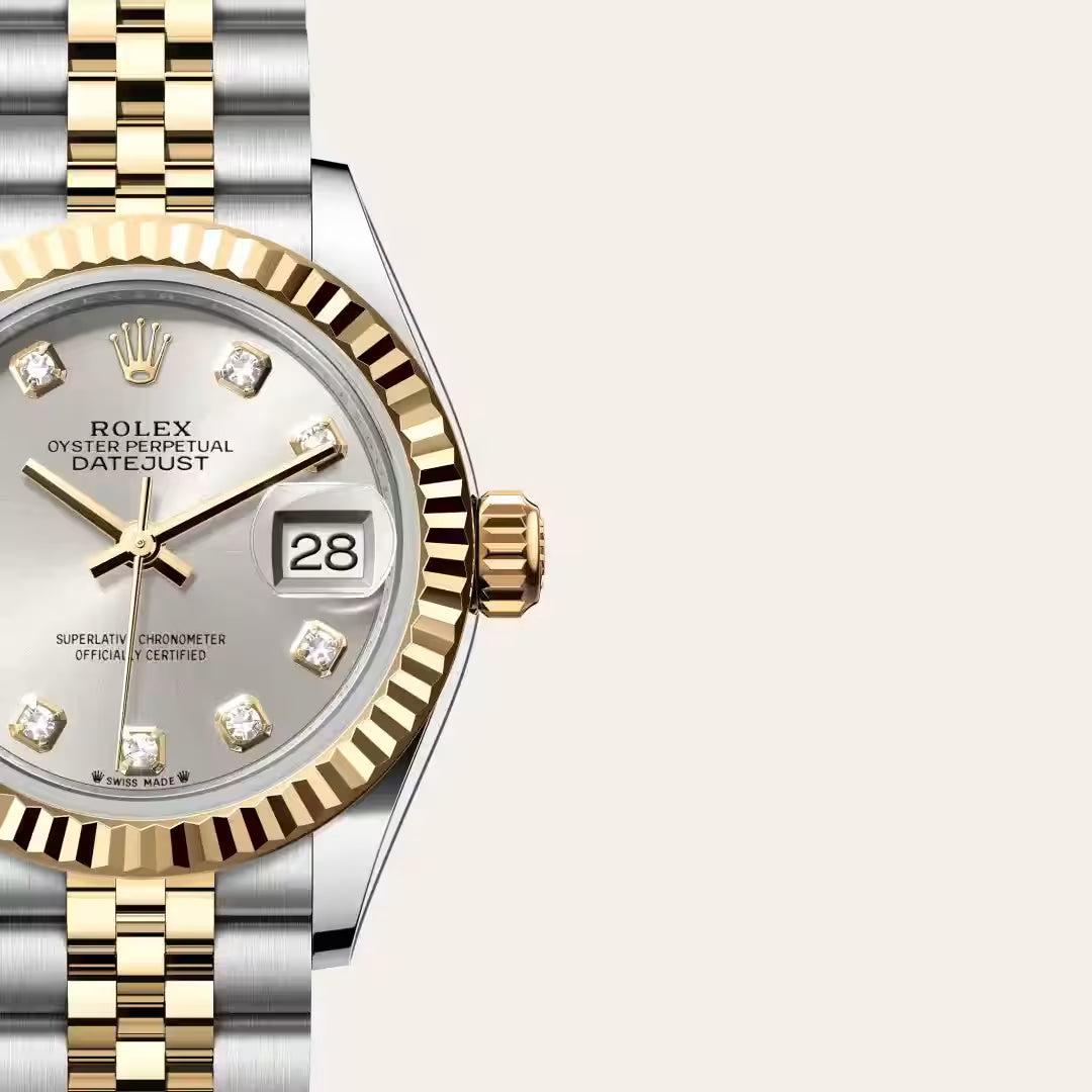 Lady-Datejust Elegant Gold & Silver Diamond Date Watch