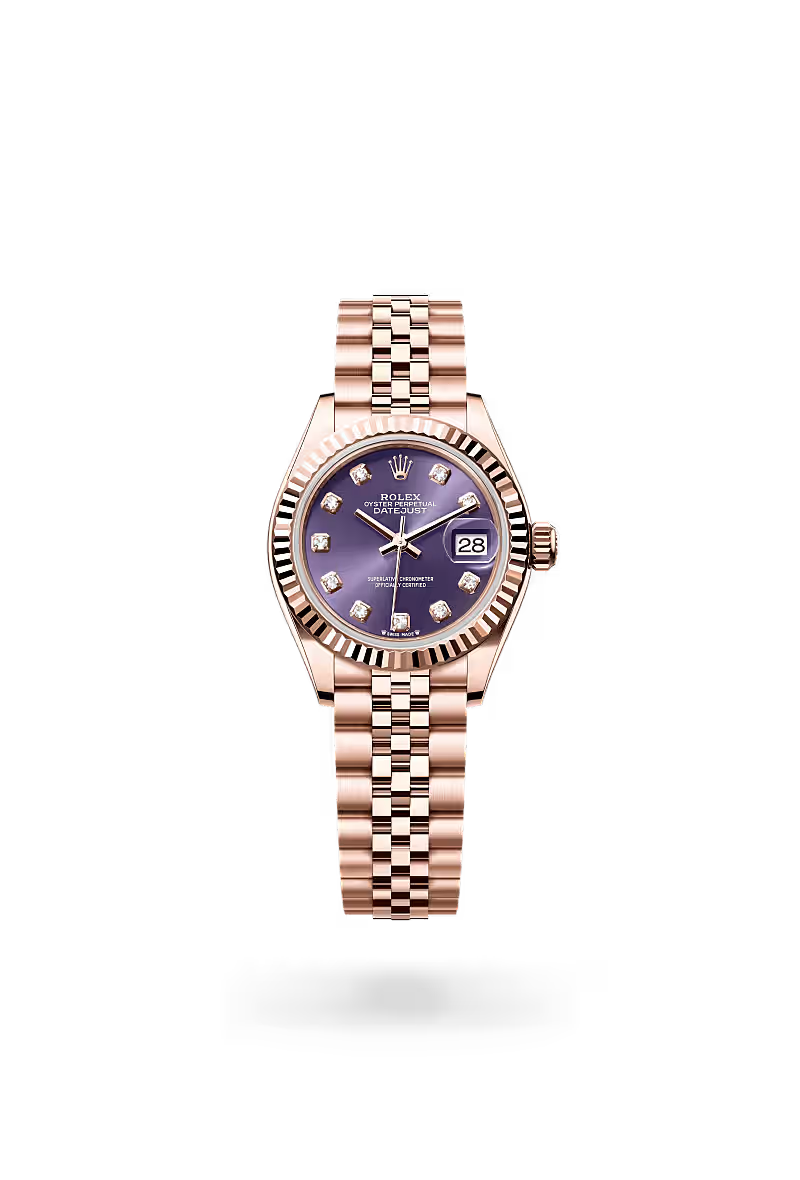 Lady-Datejust Luxury Rose Gold Purple Dial Women’s Watch