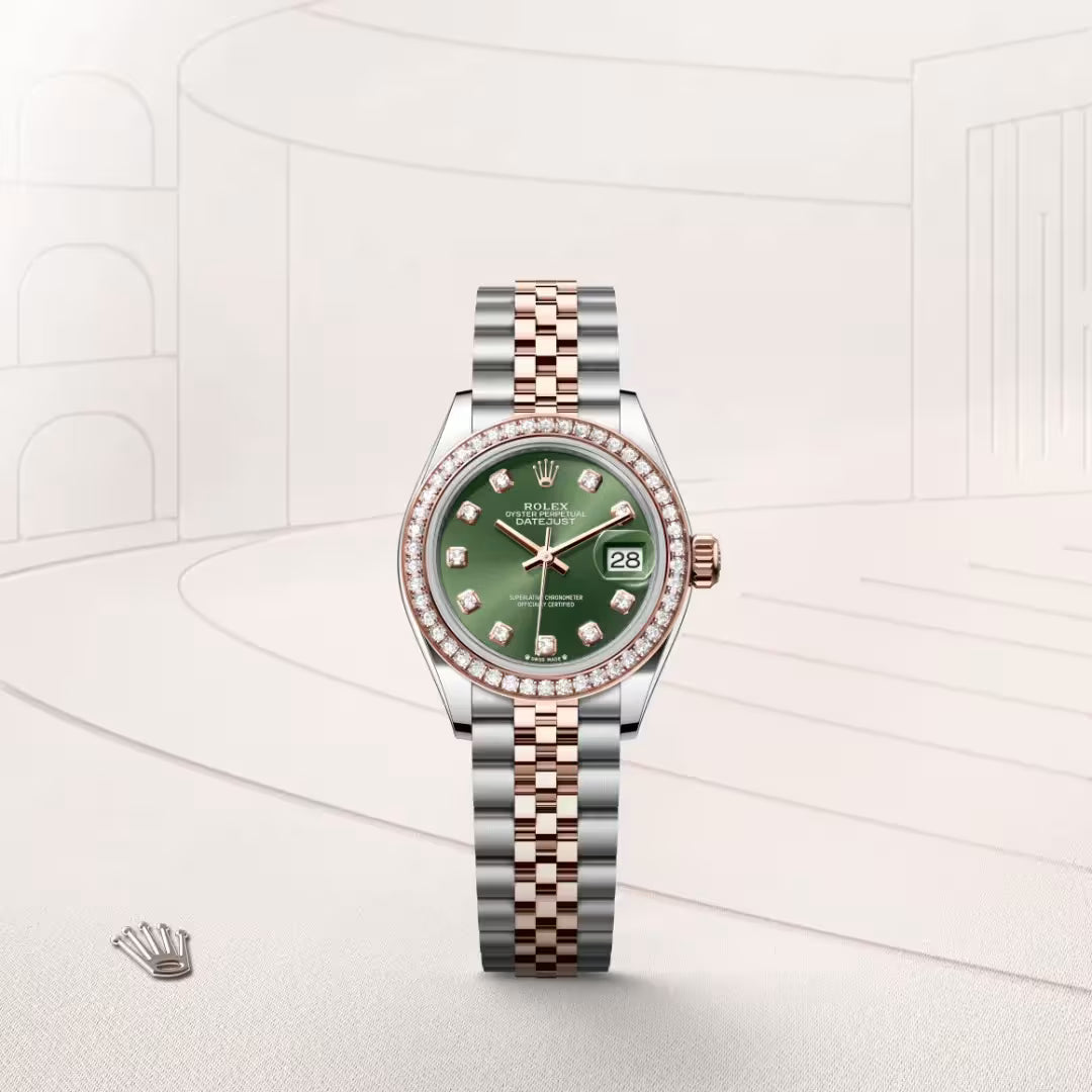 Lady-Datejust Luxury Green Dial Two Tone Women’s Watch