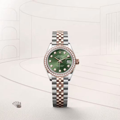 Lady-Datejust Luxury Green Dial Two Tone Women’s Watch