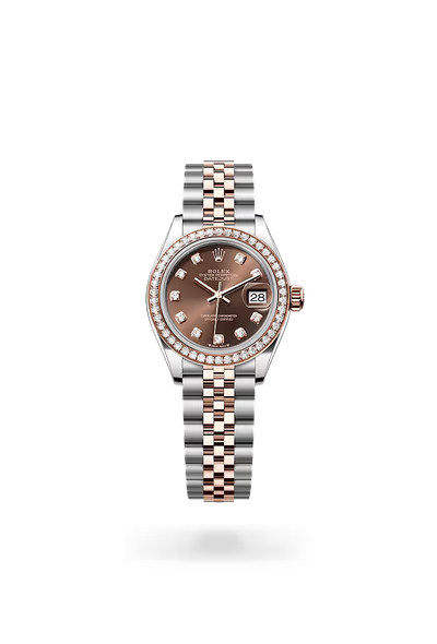 Datejust 28 Chocolate Diamond Dial Rose Gold Two-Tone Watch