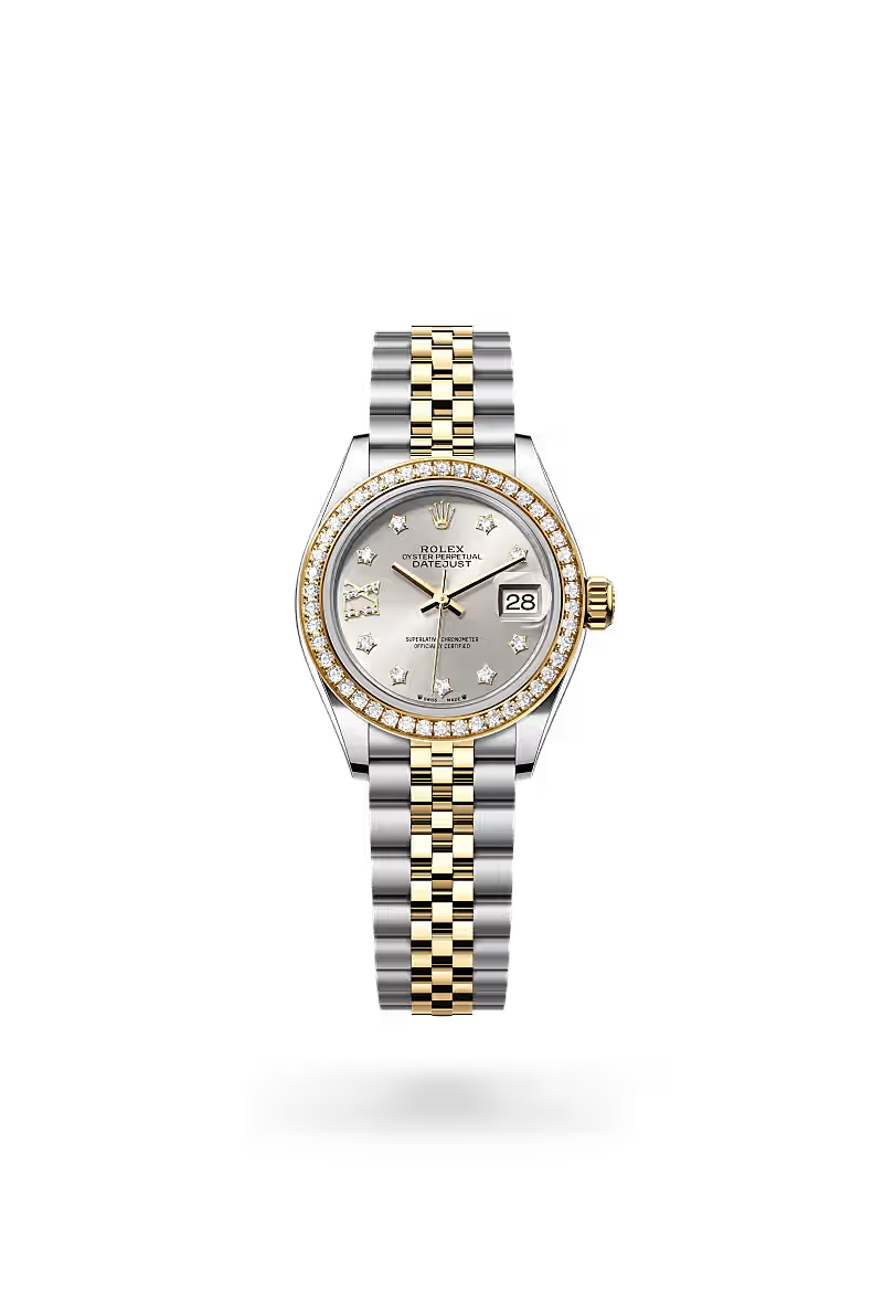Lady-Datejust Diamond Accent Two-Tone Luxury Watch