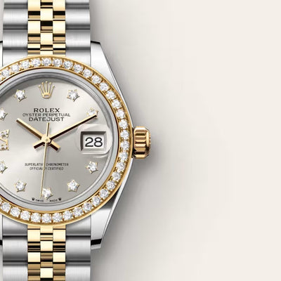 Lady-Datejust Diamond Accent Two-Tone Luxury Watch