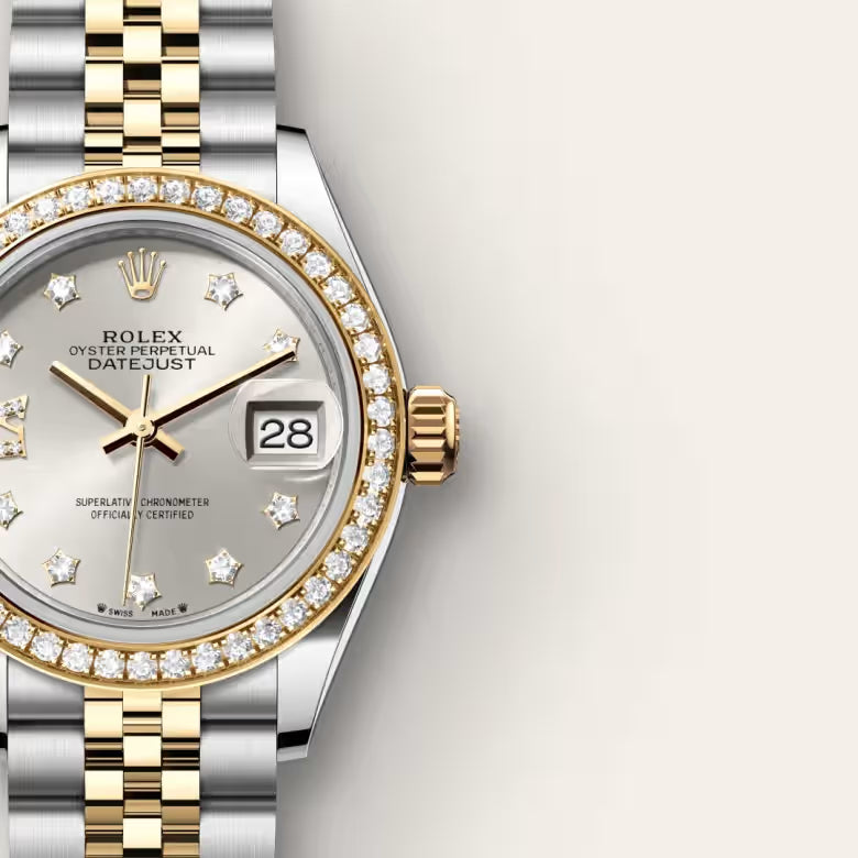 Lady-Datejust Diamond Accent Two-Tone Luxury Watch