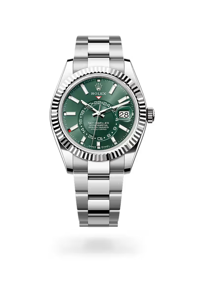 Sky-Dweller Green Dial Stainless Steel Watch
