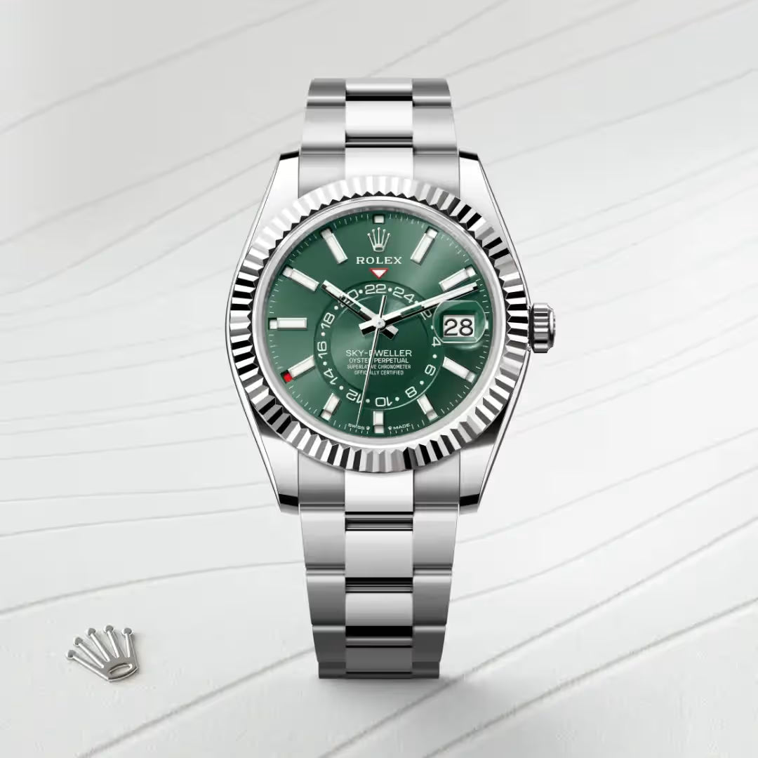 Sky-Dweller Green Dial Stainless Steel Watch