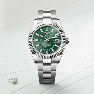 Sky-Dweller Green Dial Stainless Steel Watch