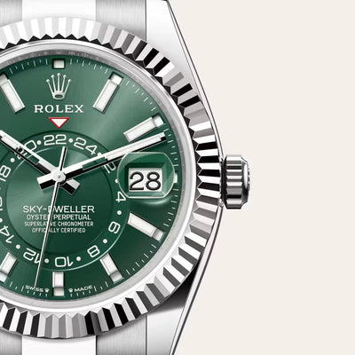 Sky-Dweller Green Dial Stainless Steel Watch