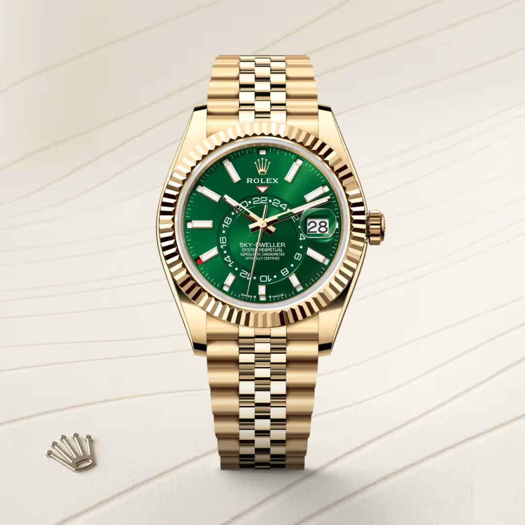 Sky-Dweller Royal Green Dial Gold Watch