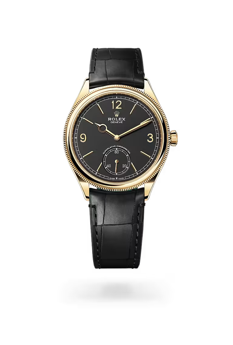 Gold Leather Dress Watch
