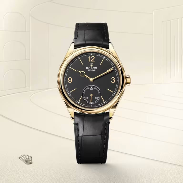 Gold Leather Dress Watch