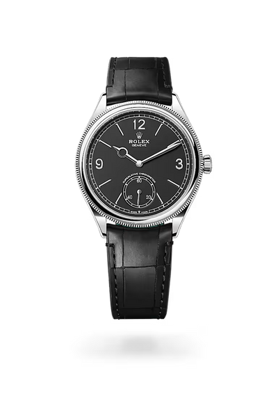 Platinum Leather Dress Watch