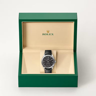 Platinum Leather Dress Watch